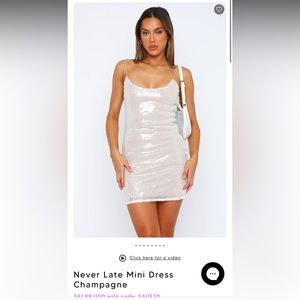 NWT White Fox Never Late Mini Dress Champagne